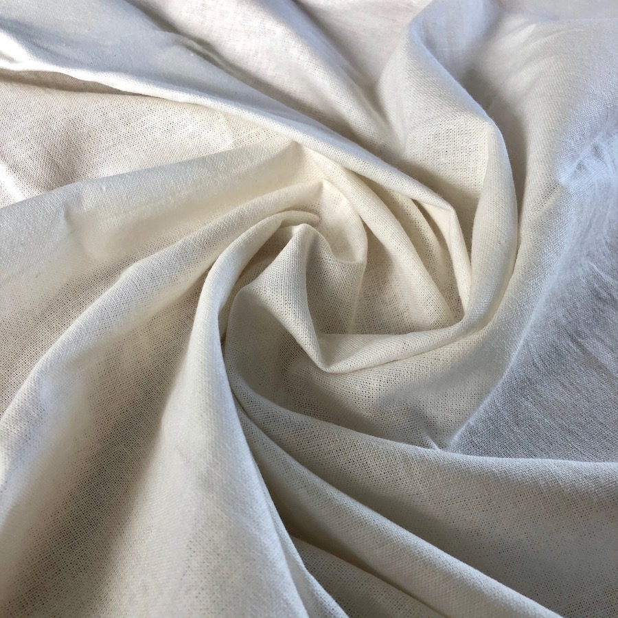 Tissu uni blanc en coton