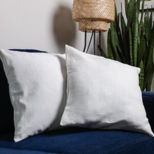 White Linen Cushion Cover Green Tailor (4)