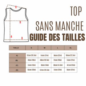 GUIDE DES TAILLES TOP SANS MANCHE