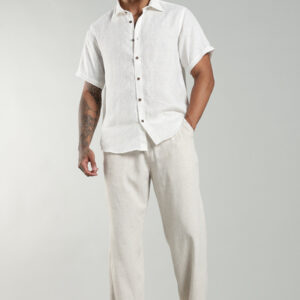 Men's linen shirt - short sleeve